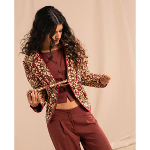 Chaqueta acolchada de mujer con estampado
