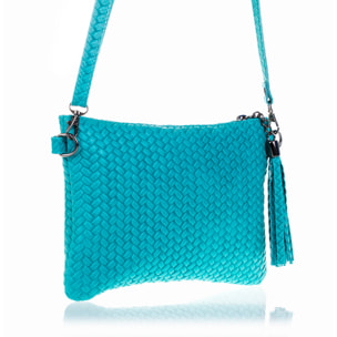 Oleggio Borsa a tracolla Donna.Pelle autentica Camoscio Stampa Spina di pesce