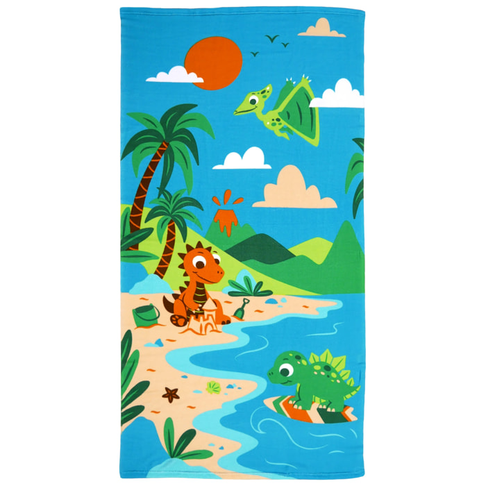 Serviette de plage microfibre enfant - Babydino - 70x140cm - 220g/m²