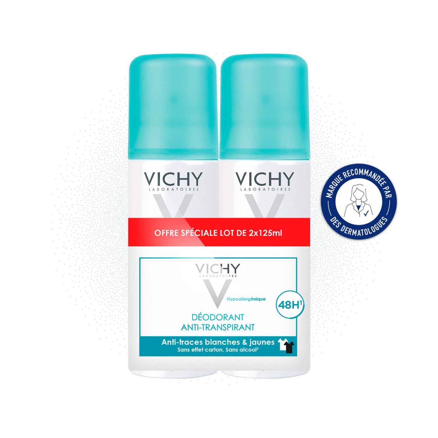 Anti-Transpirant - Déodorant Anti-Traces 2x125 ml