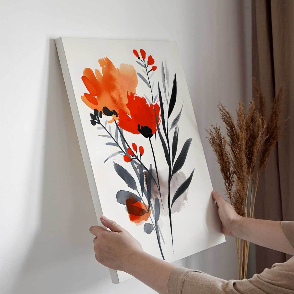 Tableau fleurs aquarelle éclatantes Toile imprimée