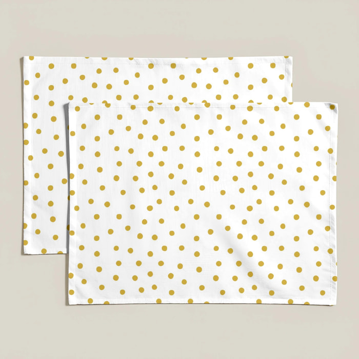 Lot de 2 sets de table individuels résinés 0120-130 100% coton 45x35 cm