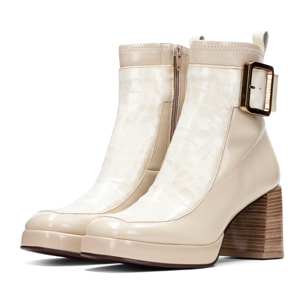 Botin Tokio Marfil beig 7 cm