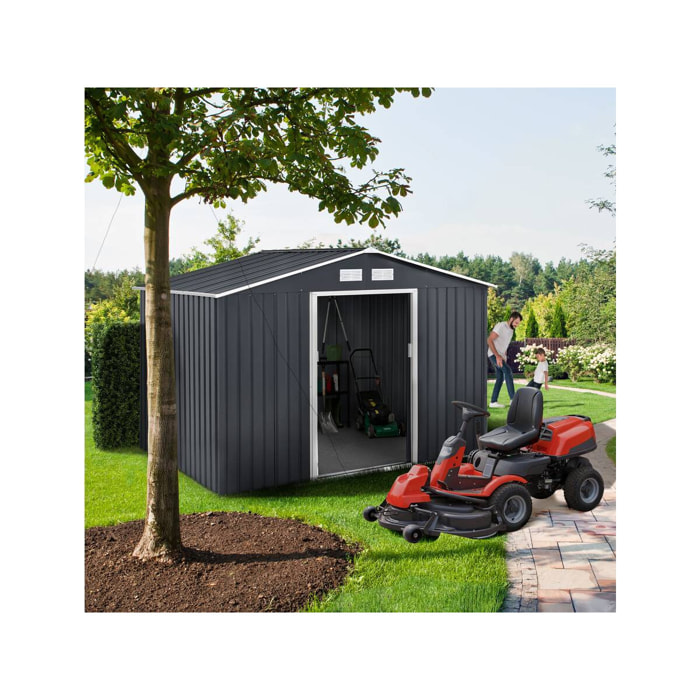 Abri de jardin métal "Vegas" - 5,29 m2 (4,83 m2 au sol) - Gris