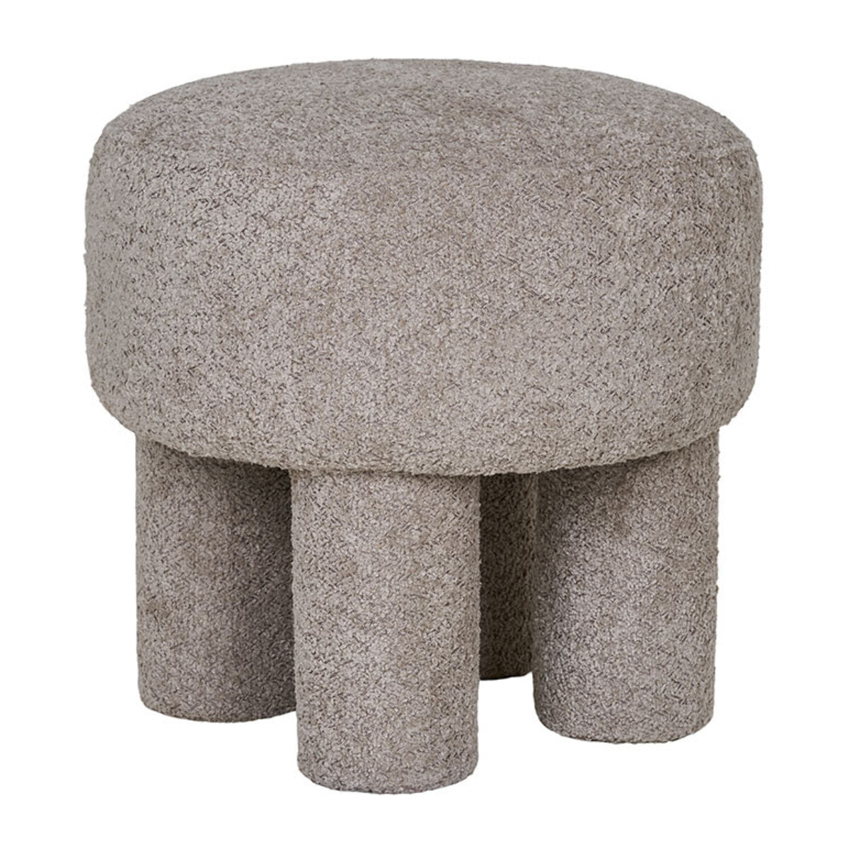 Minna - pouf - en tissu bouclette - Gris clair