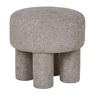 Minna - pouf - en tissu bouclette - Gris clair