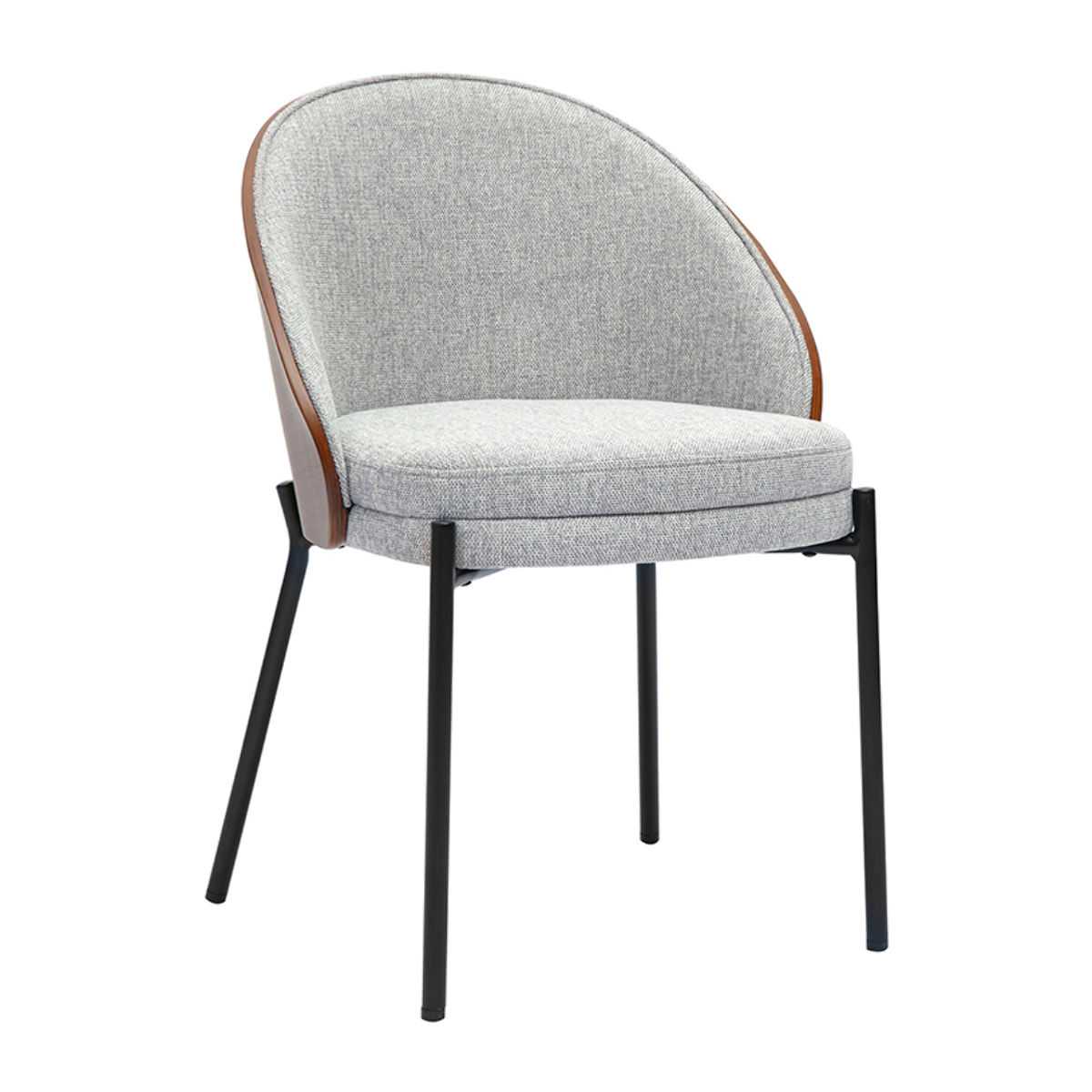 Chaises en tissu effet velours texturé gris, bois foncé et métal (lot de 2) TUCSON