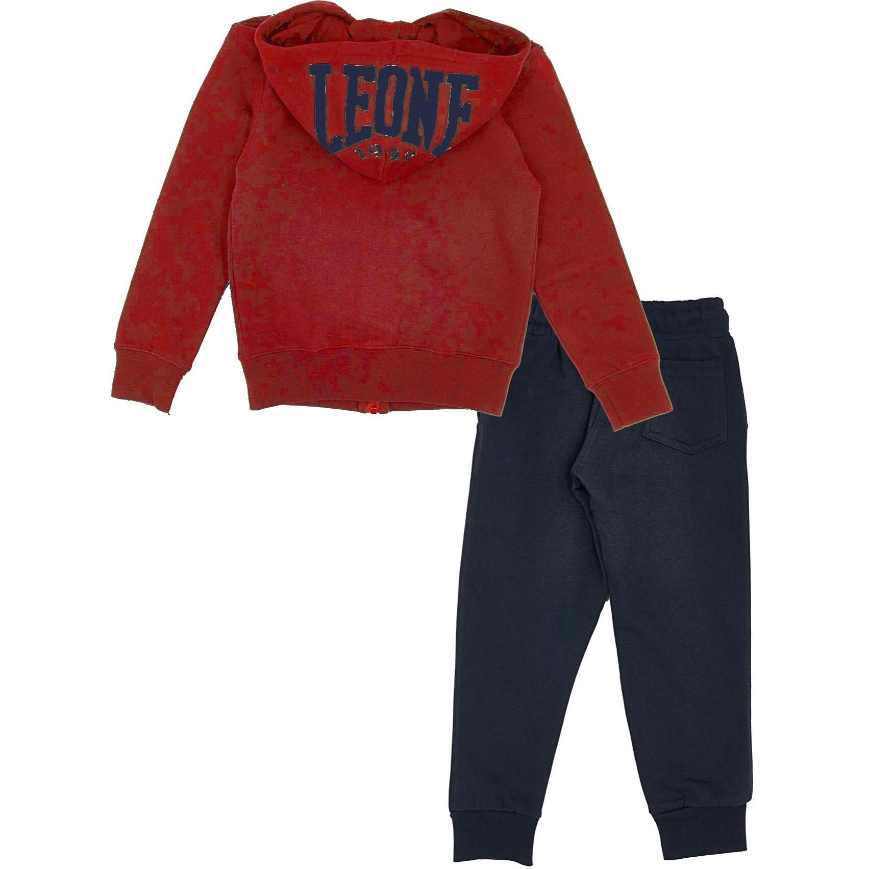 Chándal con capucha Lion para niño, chándal con cremallera completa Lion Fluo
