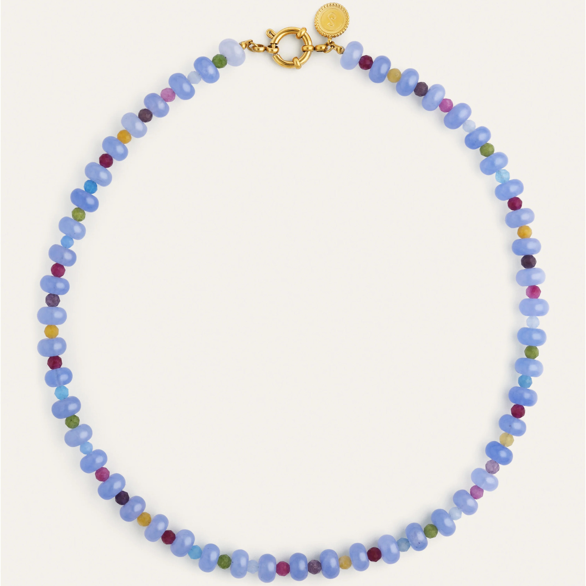 Collar Skycolor Stones Acero Baño Oro