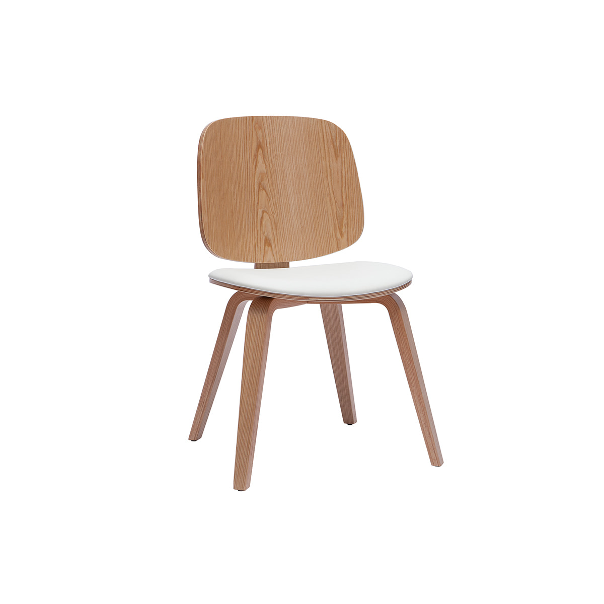 Chaises scandinaves en bois clair et blanc (lot de 2) BECK