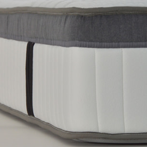 Ensemble ALTESSE | 1 Place| Matelas Mémoire de Forme avec Sommier Kit Bois Noir