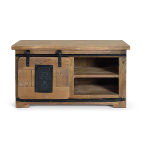 Mueble TV de Madera de Mango 90 Cm Estilo Industrial