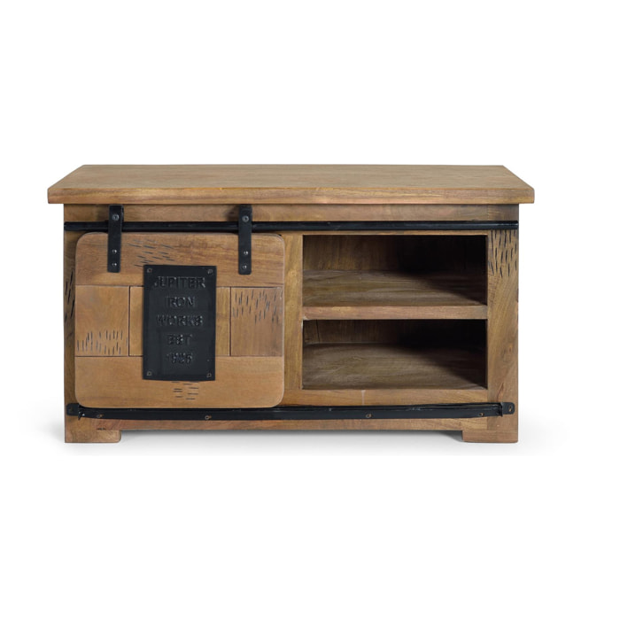 Mueble TV de Madera de Mango 90 Cm Estilo Industrial