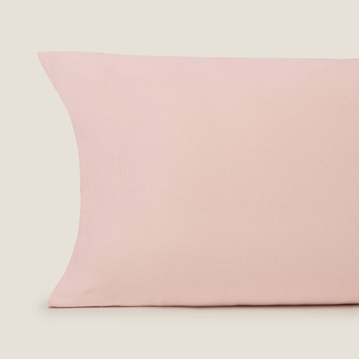 Funda almohada punto algodón Puntib color rosa