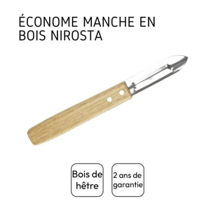 Set de 6 éplucheurs en inox et bois Nirosta Country