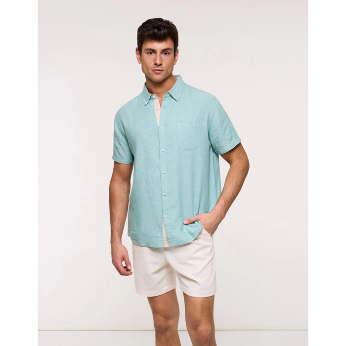 Camisa Manga Corta Turquesa - Kureza