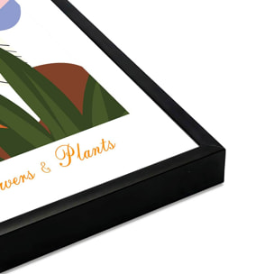 Affiche encadrée fleurs modernes graphiques Affiche + cadre en métal - Noir