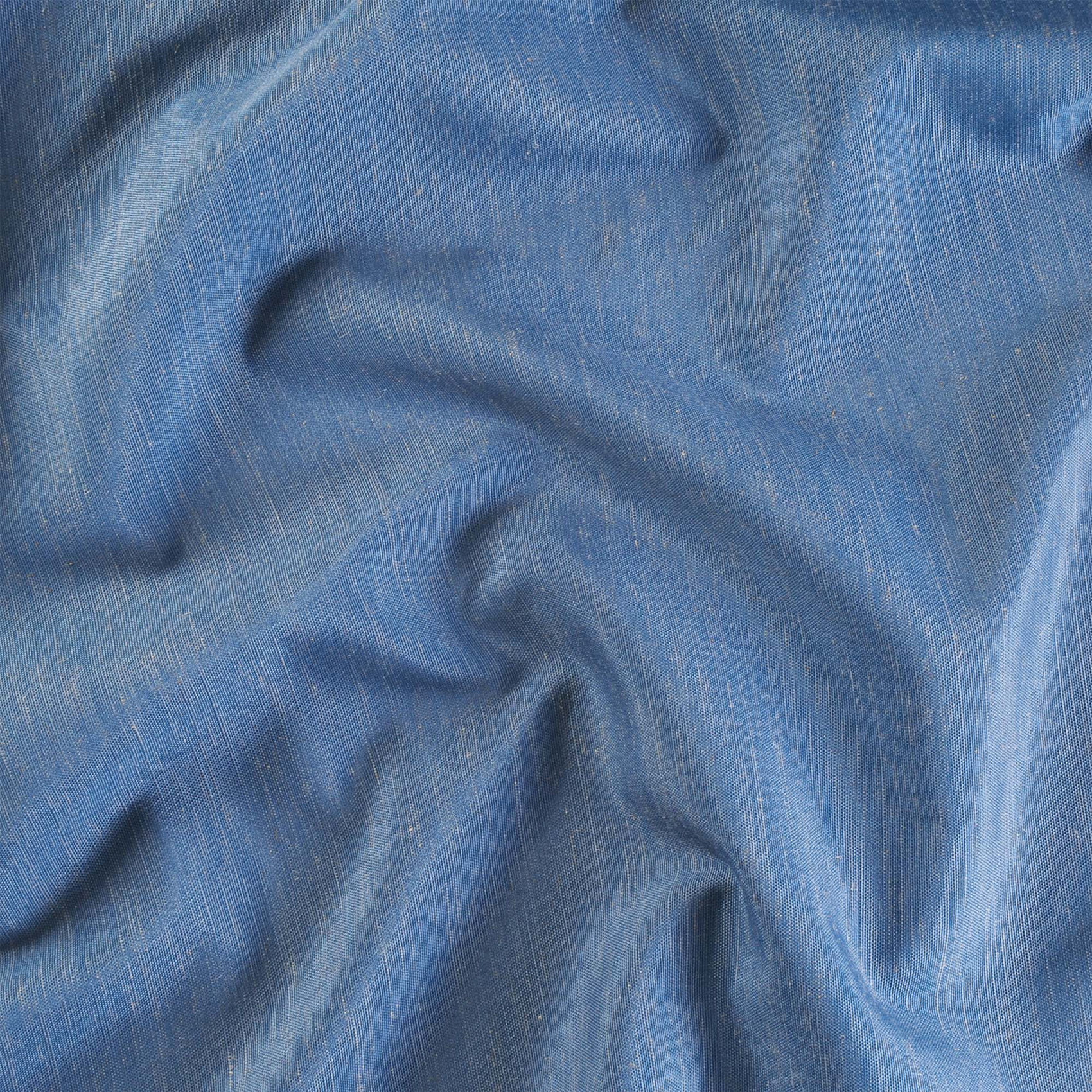 Voilage en polylin  - Effet naturel à oeillets - Bleu