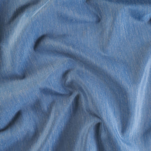 Voilage en polylin  - Effet naturel à oeillets - Bleu