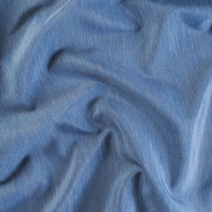 Voilage en polylin  - Effet naturel à oeillets - Bleu