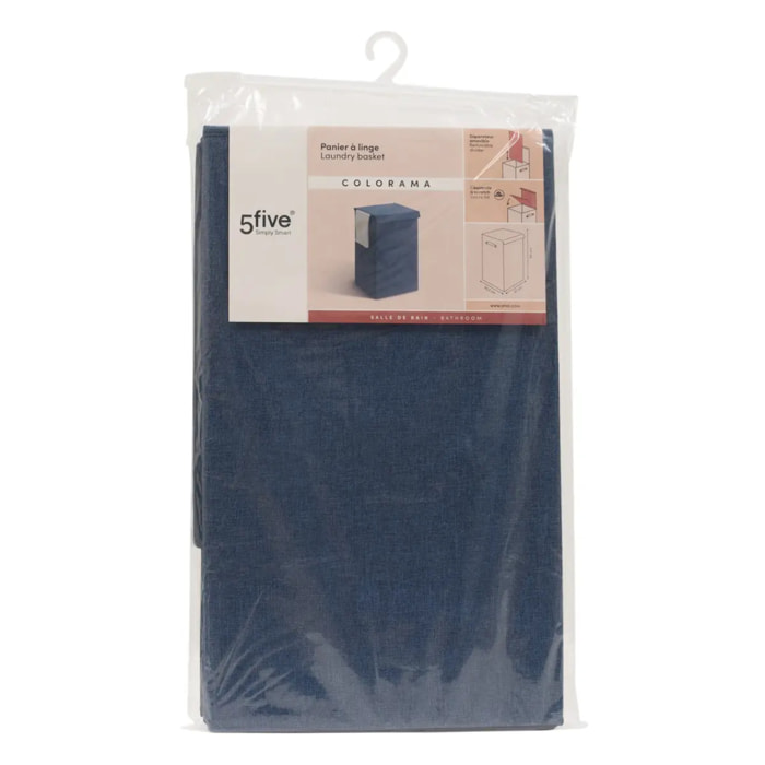 Corbeille à linge Colorama rectangulaire pliable 74L bleu