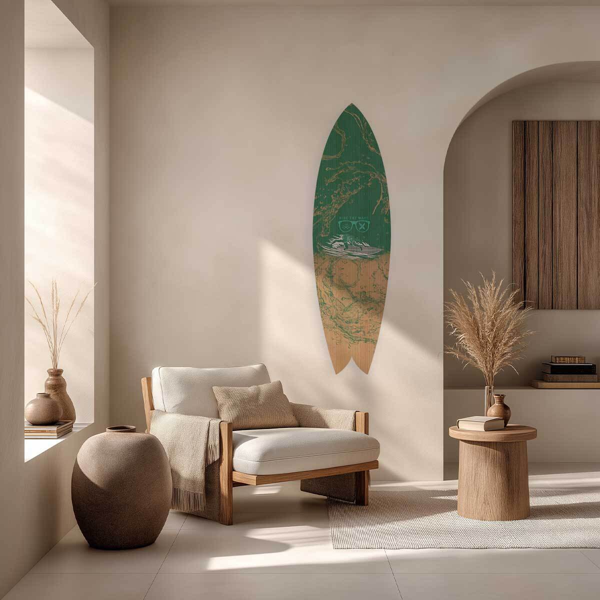 Planche de surf décorative Ride the wave Tableau alu Dibond