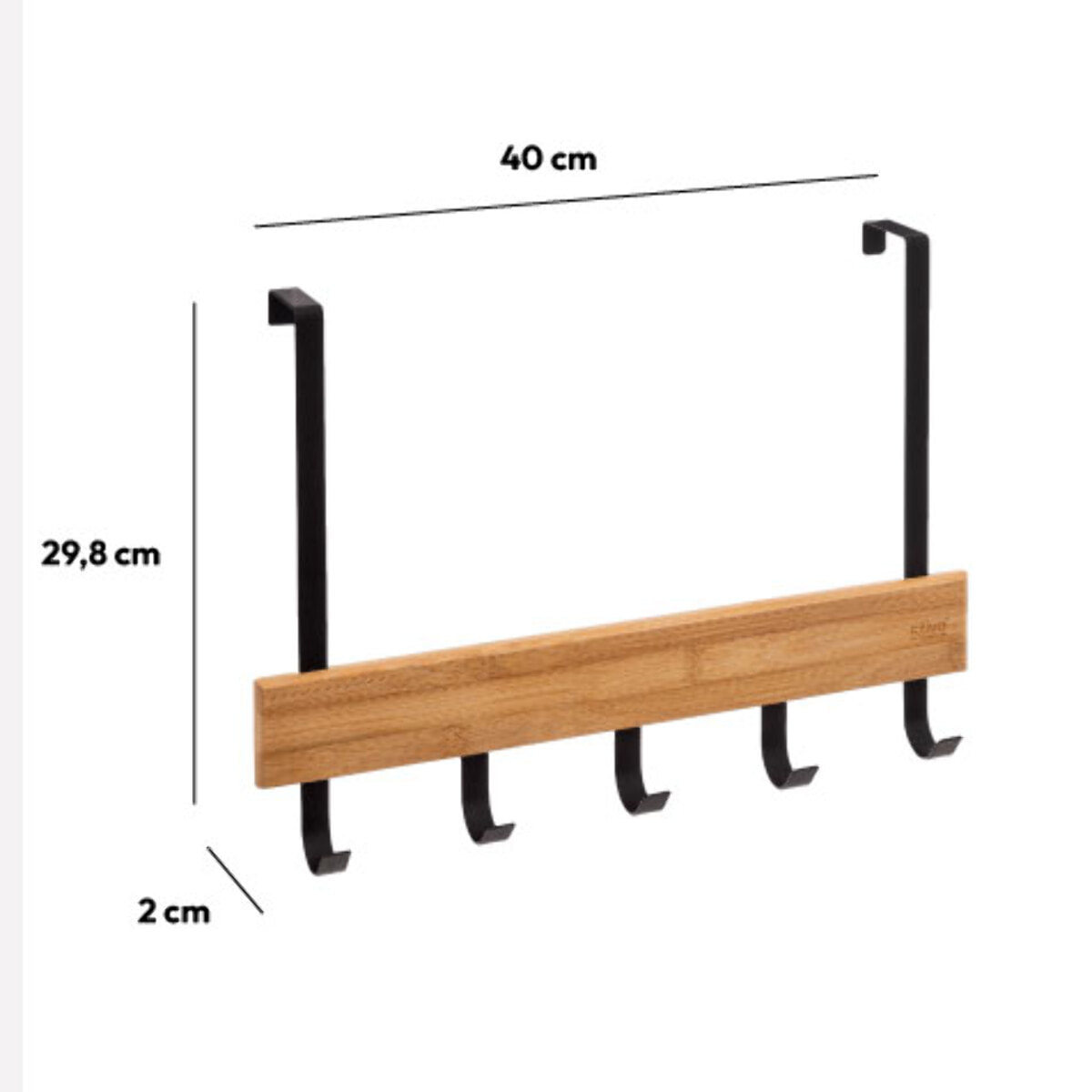 Patères accroches portes "Naturéo" noir