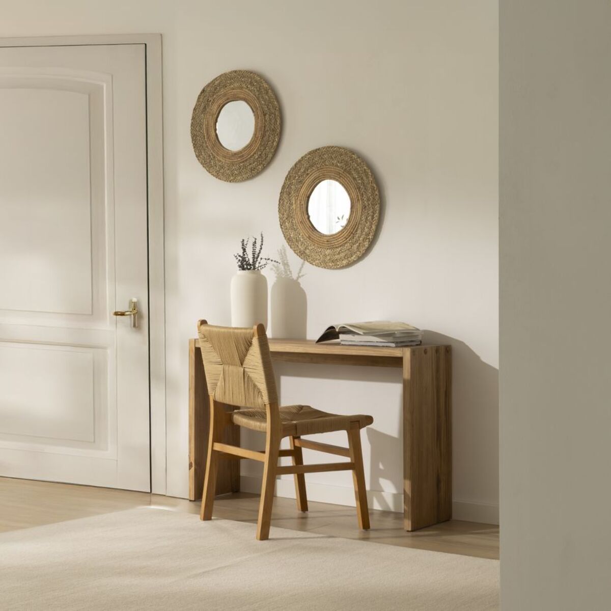 Bureau Bitam -bois massif d'araucaria-couleur lixa 120 x 75 x 35 cm