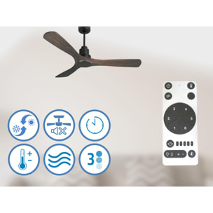 Ventilateur de plafond Réversible  Thermostat Wifi Moteur à courant continu Toits en pente Télécommande Hypersilence Mémoire Shopify Vendible (AUTOMATIQUE)
