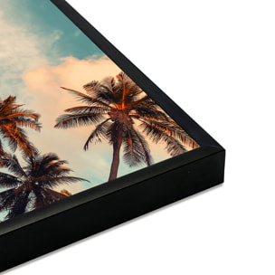 Affiche encadrée palmiers tropicaux Affiche + cadre en métal - Noir