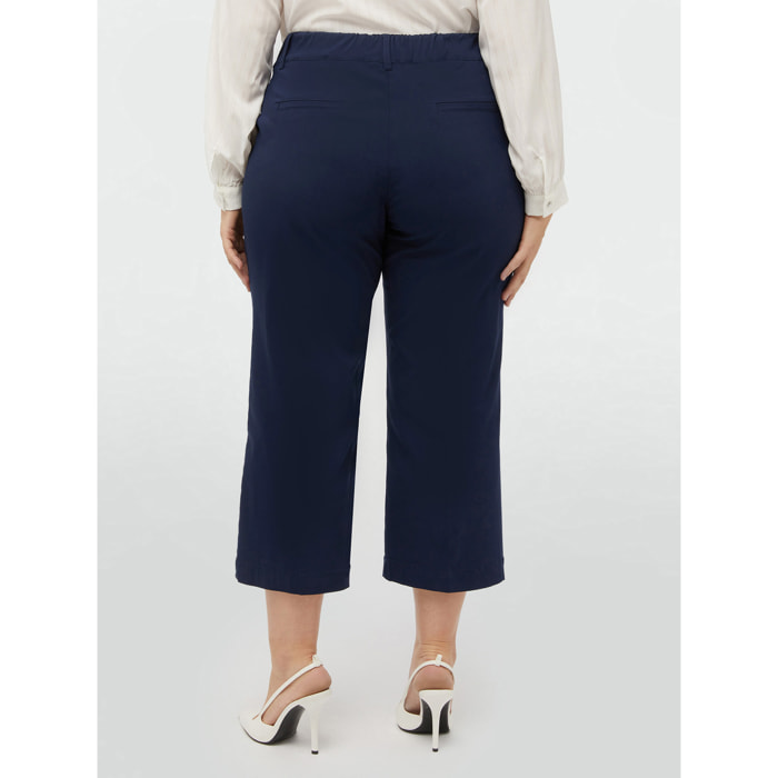 Fiorella Rubino - Pantalones cropped de viscosa LENZING™ ECOVERO™ - Azul