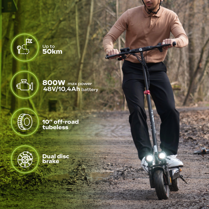 Trottinette Électrique Adulte UrbanGlide  ECROSS –  Moteur 1300W -  Autonomie Jusqu'a 60 km - Pneu Tubeless 10" - Batterie 54V/13Ah - Poids 23Kg