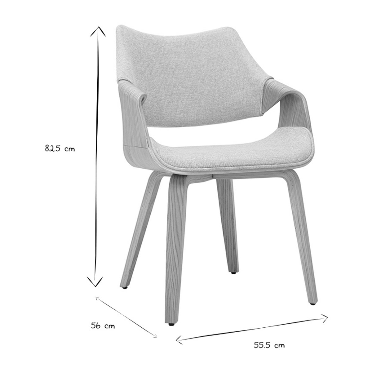 Chaises en tissu effet velours texturé beige et bois clair (lot de 2) SEVAN