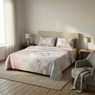 Set completo letto matrimoniale 100% cotone, 180x200 cm, con Stampa Digitale di Alta Qualità, Intrecci