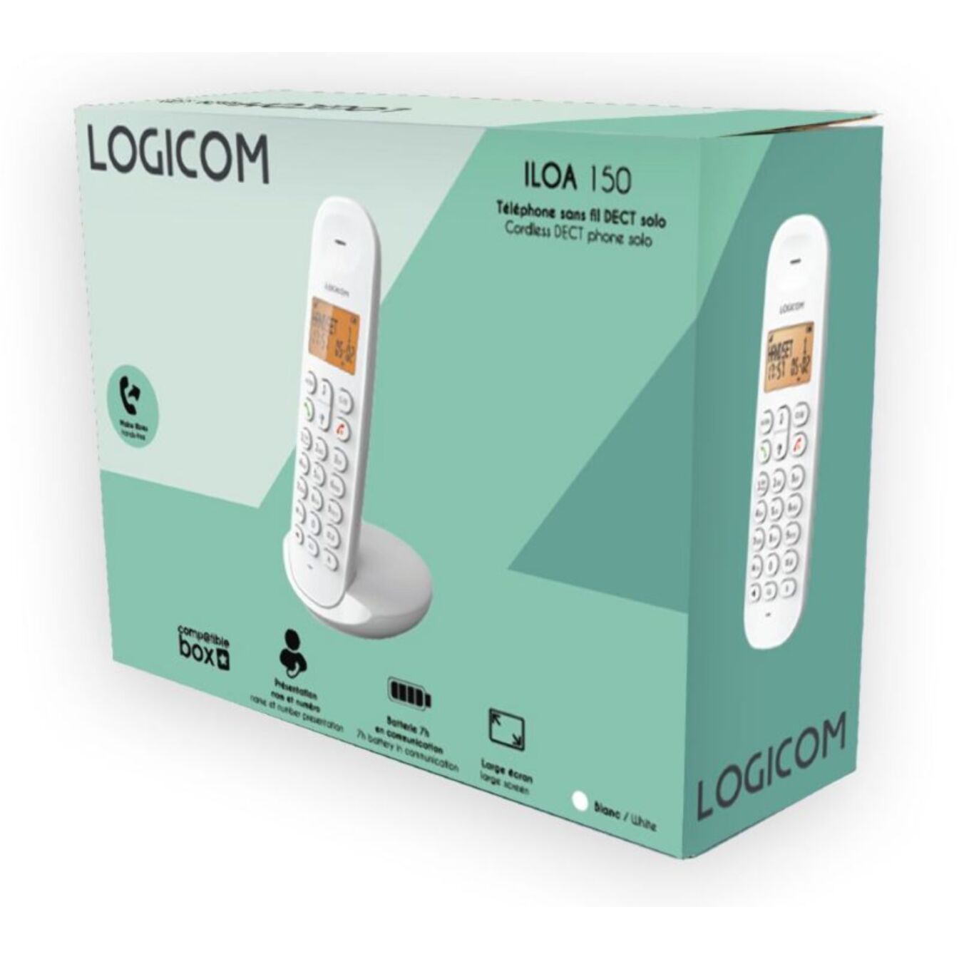Téléphone sans fil LOGICOM Iloa 150 Solo Blanc