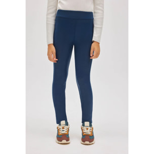 Leggings termici effetto pelle blu navy per bambine