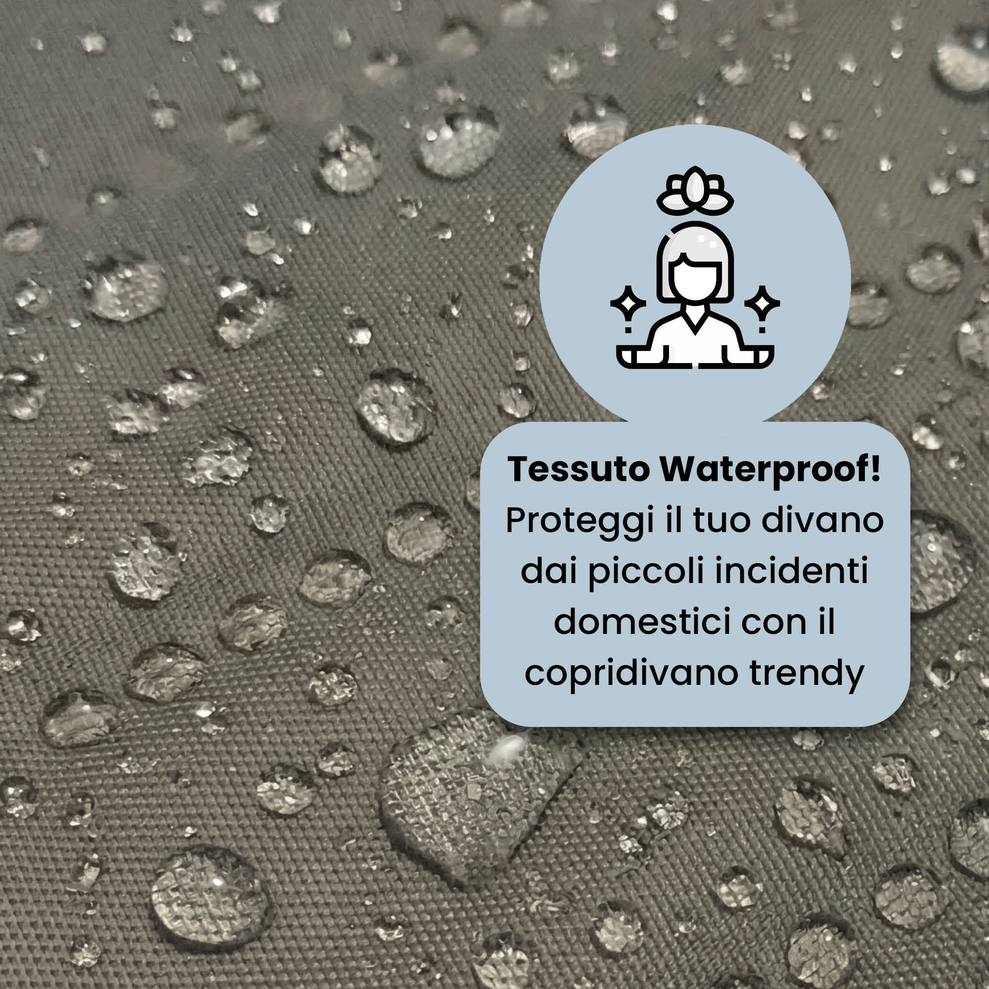 COPRIDIVANO TRENDY, Waterproof, Microfibra, No Stiro, Doubleface - TORTORA/PANNA