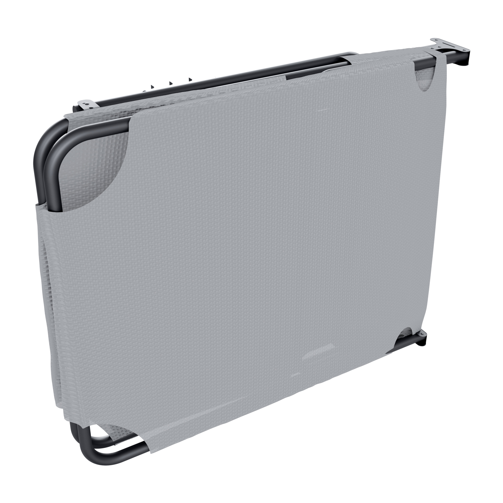 Lettino Pieghevole Prendisole Senza Tettuccio Parasole Reclinabile Regolabile Metallo Nero Sdraio Spiaggia Mare Giardino Piscina 187x53x24 Cm Grigio