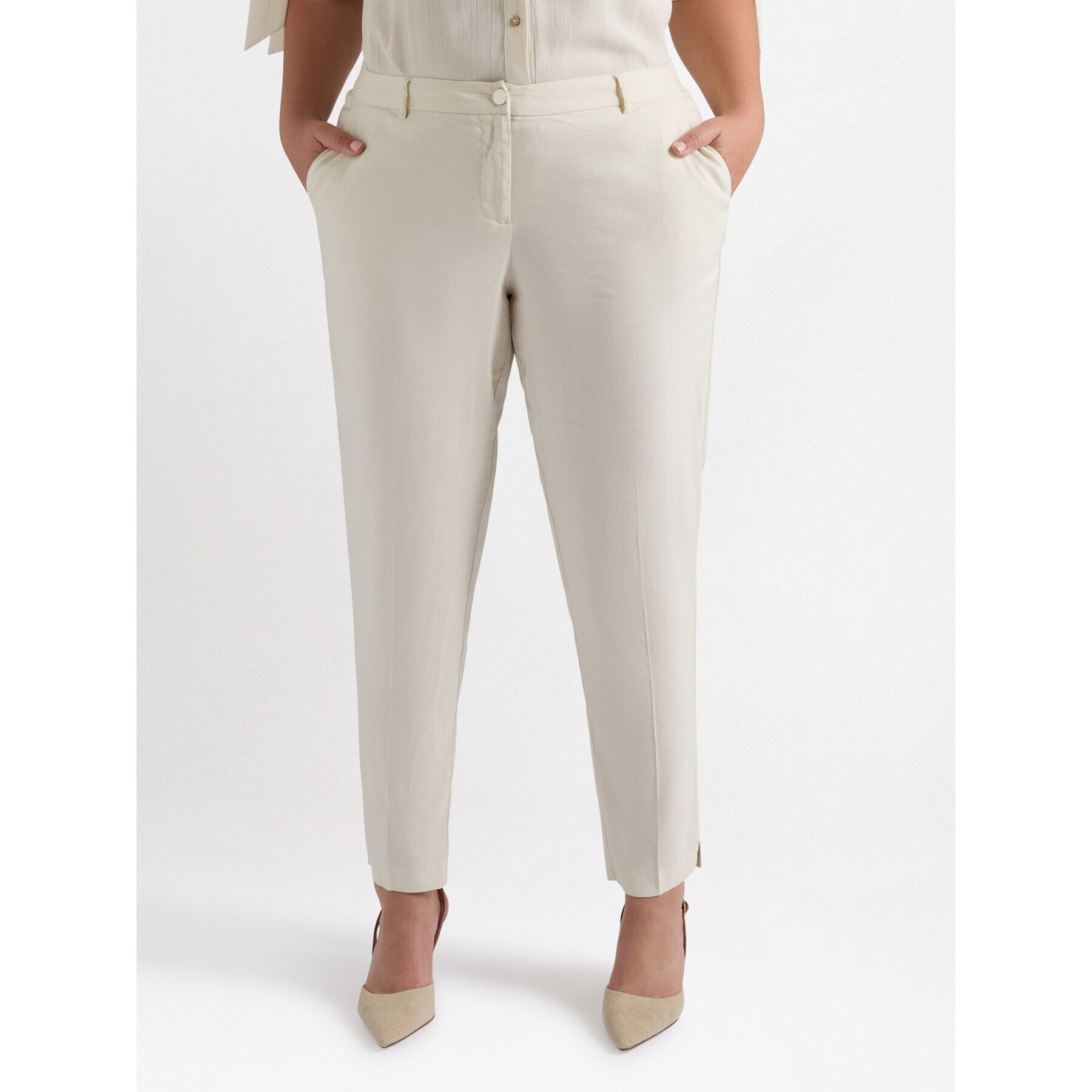 Fiorella Rubino - Pantalón New York de mezcla de lino - Blanco