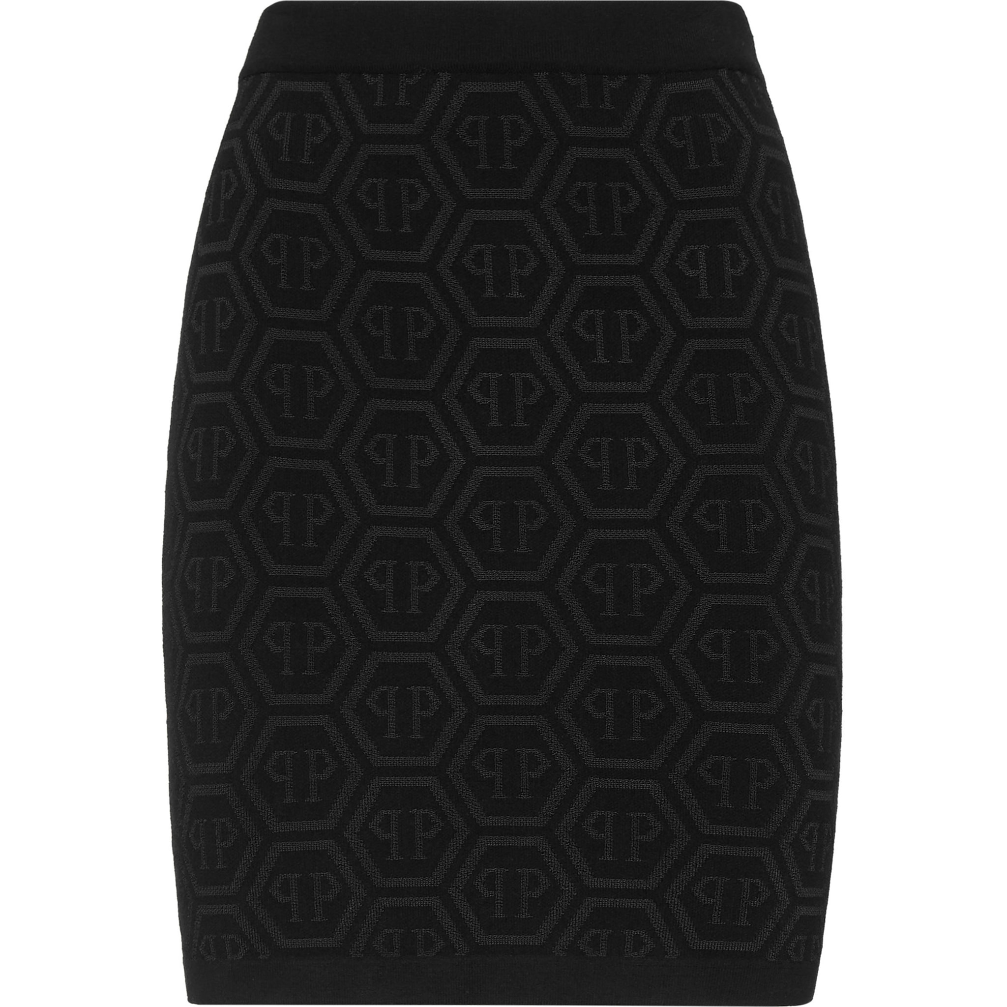 PHILIPP PLEIN Minifalda de punto MONOGRAM