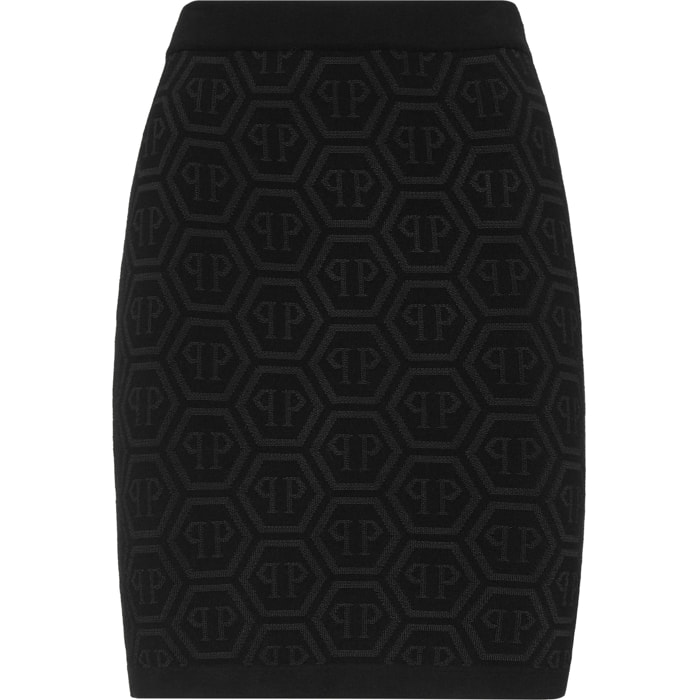 PHILIPP PLEIN Minifalda de punto MONOGRAM