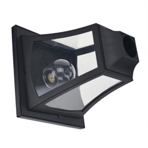 Farol Solar de Jardín con 3 Luces LED Impermeable IP44 Sensor de Noche Farola de Exterior para Camino Terraza Patio 51,5x47x182,5 cm Negro