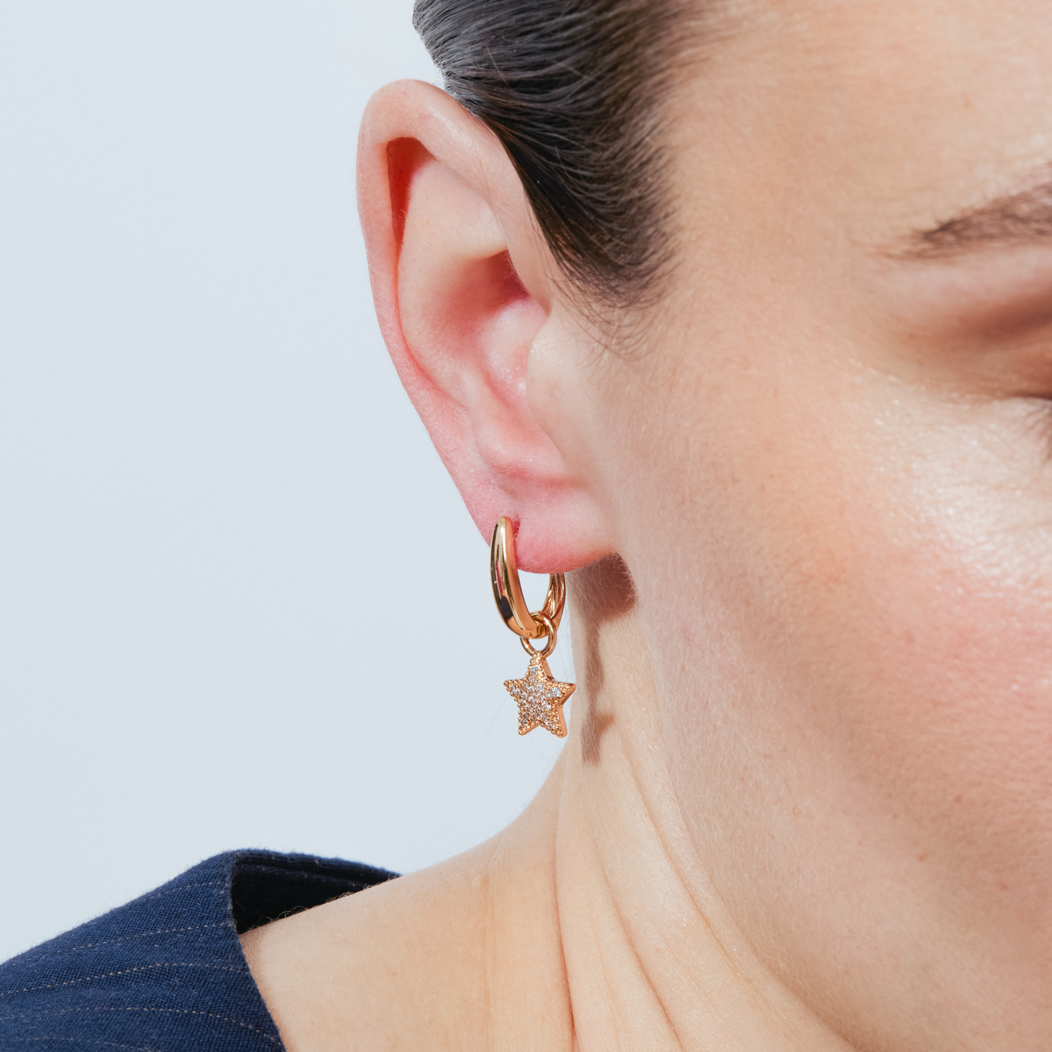 Pendientes Maliard acabado oro rosa 18k