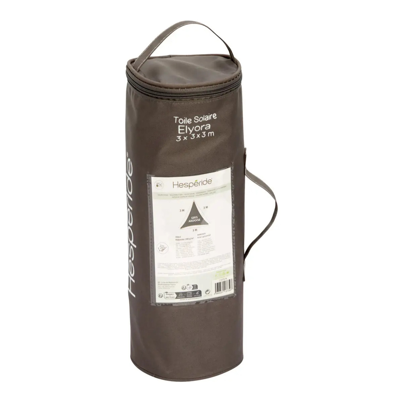 Voile d'ombrage Elyora 3x3x3m gris ardoise