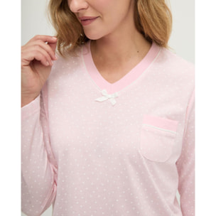 Pijama mujer de pico con corazoncitos