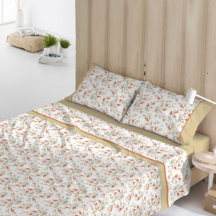 Naturals - Juego de Sábanas - Incluye 1 o 2 Fundas de Almohada + 1 Sábana Bajera - 50% Algodón - 50% Poliéster - Amaya