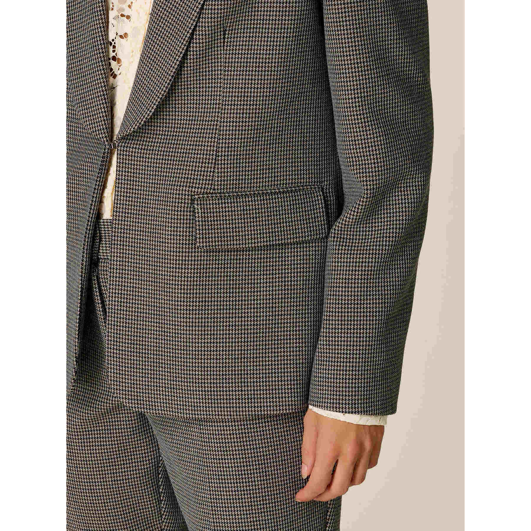 Oltre - Blazer pied de poule con tasche a patta - Grigio