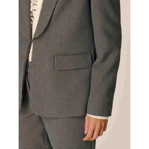 Oltre - Blazer pied de poule con tasche a patta - Grigio