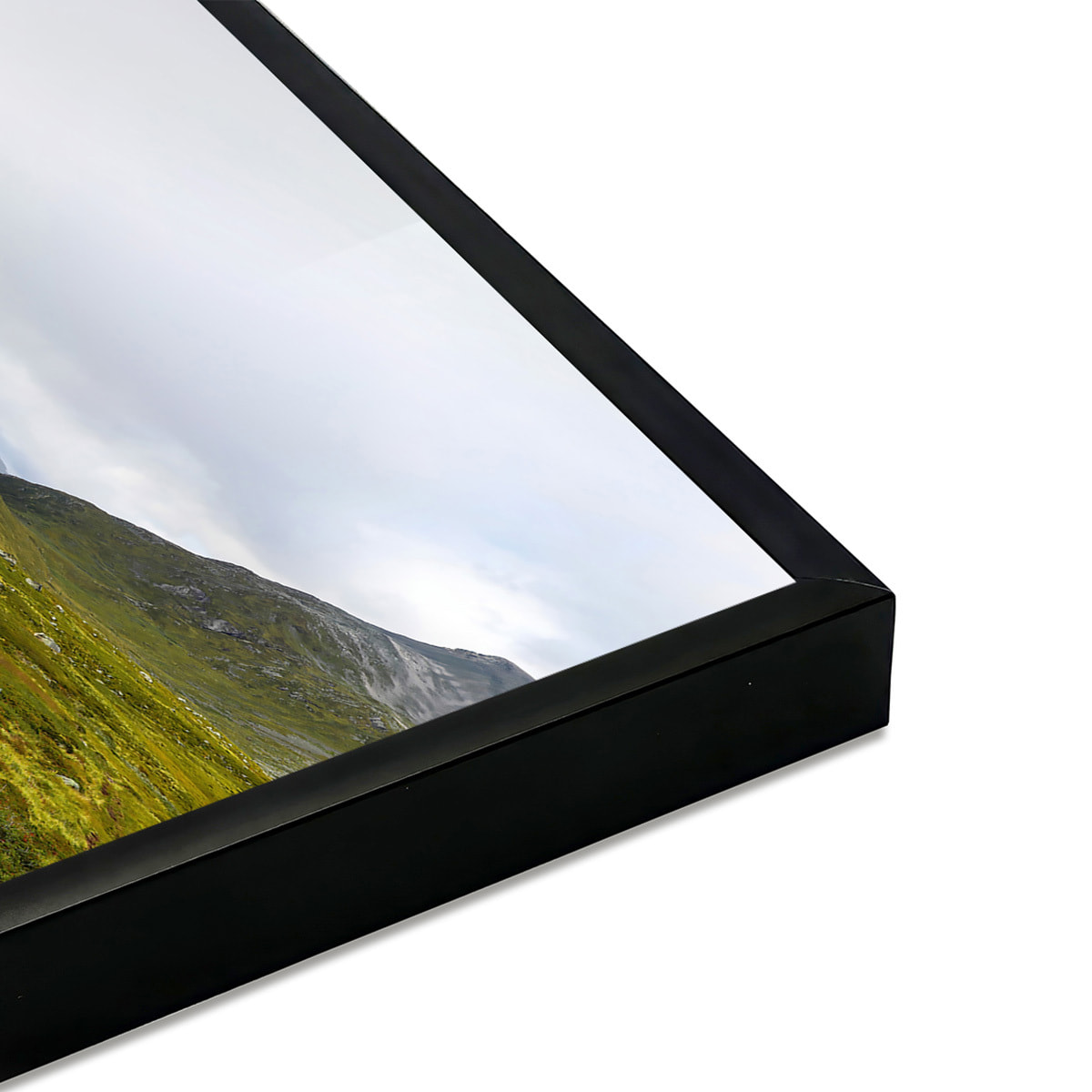 Affiche encadrée Paysage aérien hivernal Affiche + cadre en métal - Noir