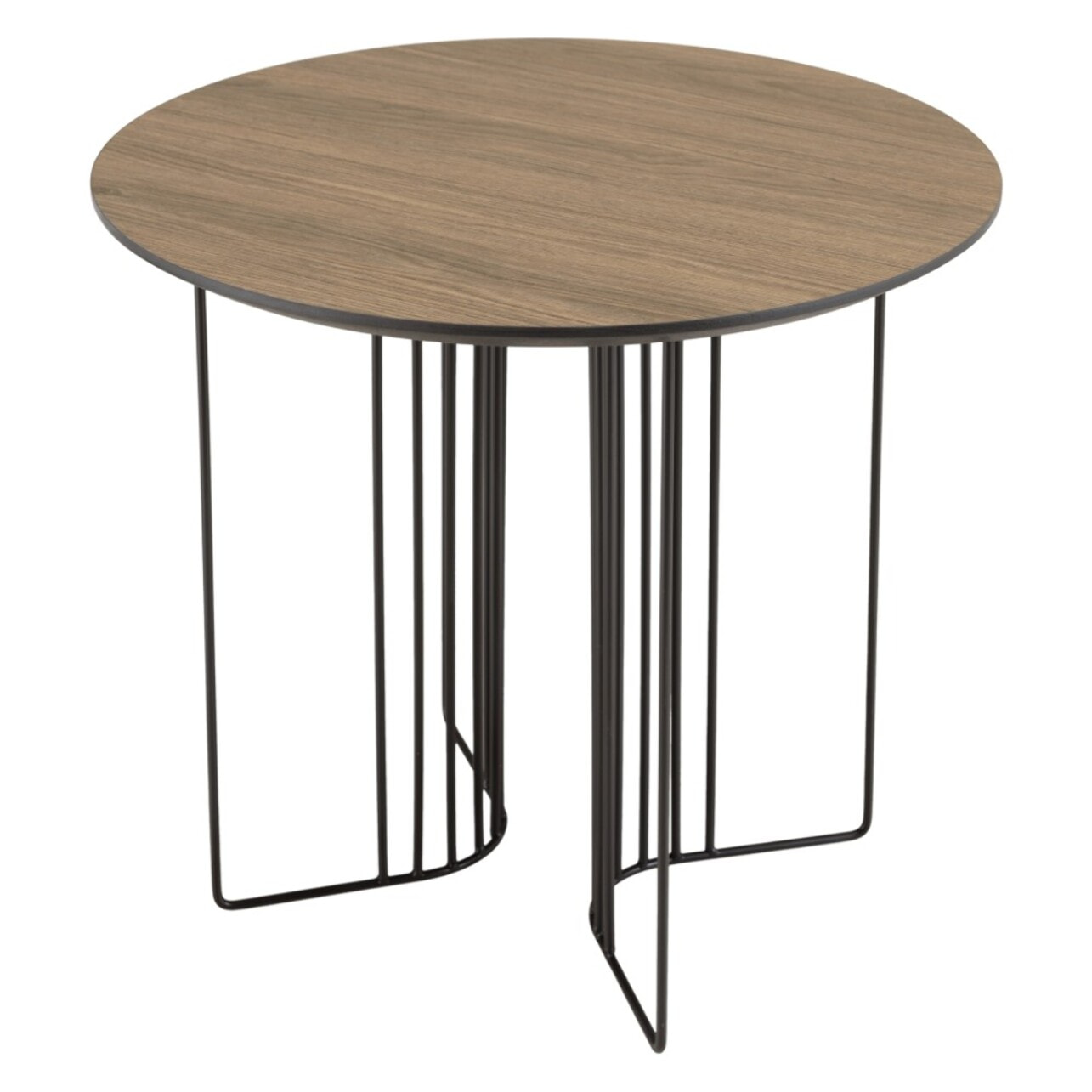 JULIA - Table d'appoint biseautée 50x50cm mocha pieds graphiques métal